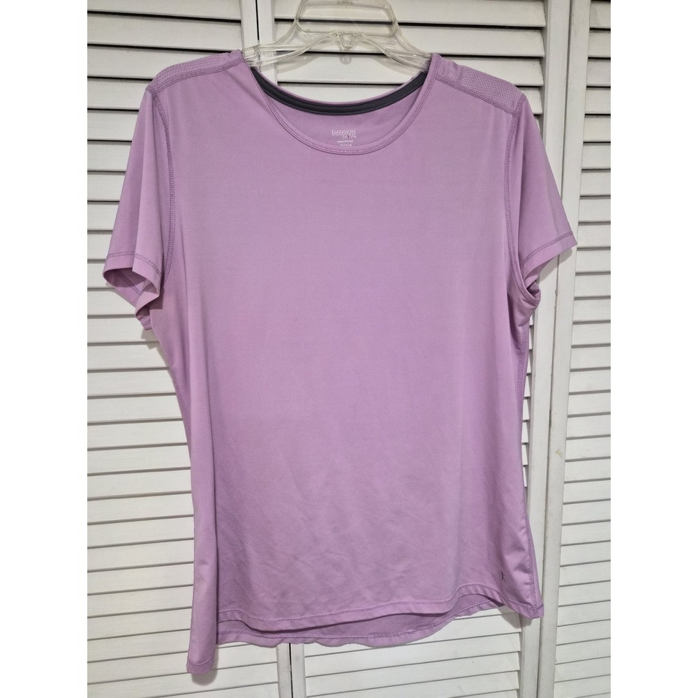Danskin Now Womens Lavender Purple Mesh Back Active Top Large